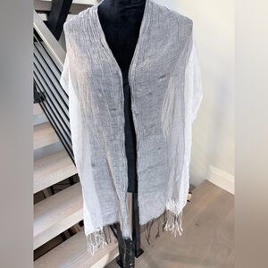 Laundry By Shelli Segal Sheer White Shawl